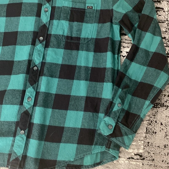 New’s Billabong Button Up Buffalo Plaid Flannel Shirt Medium - Picture 4 of 6